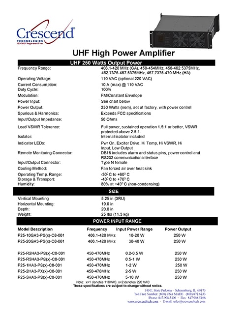 UHF High Power Amplifier