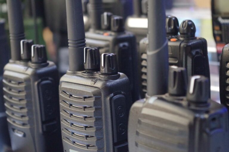 Rows of radio communication devices ready to go